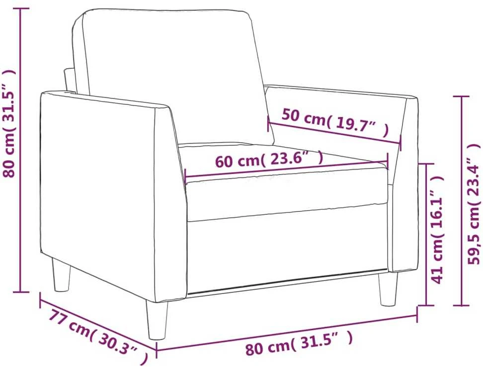 Sofa Krėslas, kapučino spalvos, 60cm, dirbtinė oda