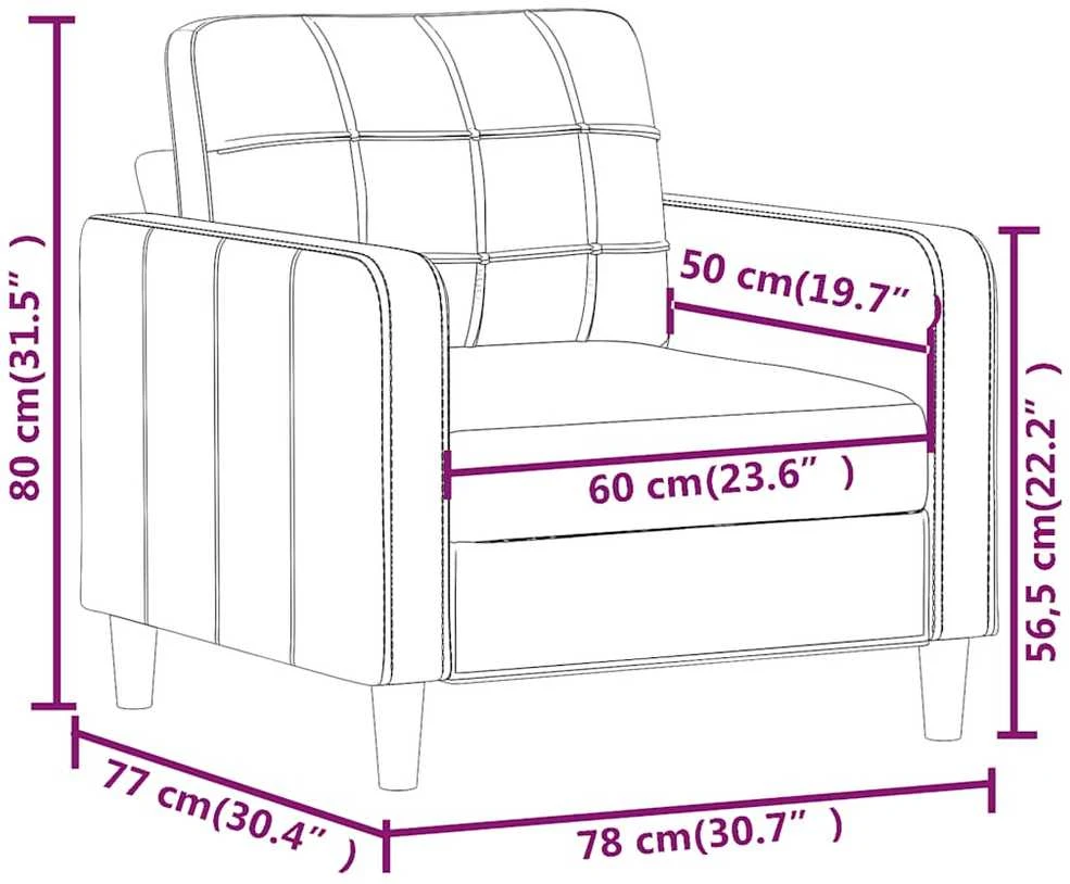 Sofa Krėslas, kapučino spalvos, 60cm, dirbtinė oda