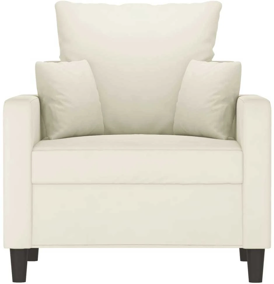 Sofa Krėslas, kreminės spalvos, 60cm, aksomas