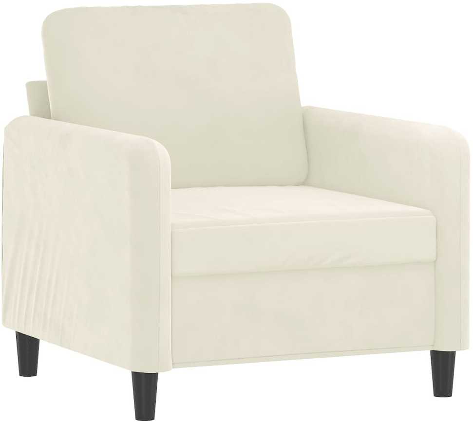 Sofa Krėslas, kreminės spalvos, 60cm, aksomas