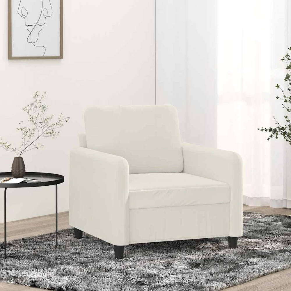 Sofa Krėslas, kreminės spalvos, 60cm, aksomas