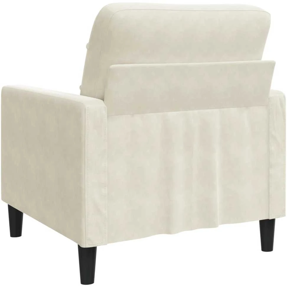 Sofa Krėslas, kreminės spalvos, 60cm, aksomas