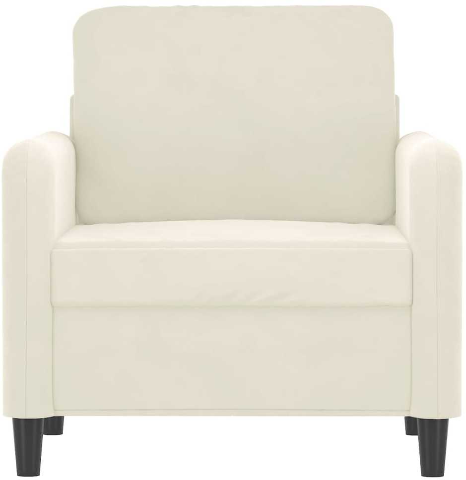 Sofa Krėslas, kreminės spalvos, 60cm, aksomas