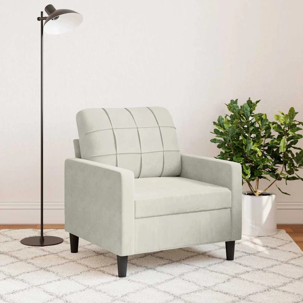 Sofa Krėslas, kreminės spalvos, 60cm, aksomas