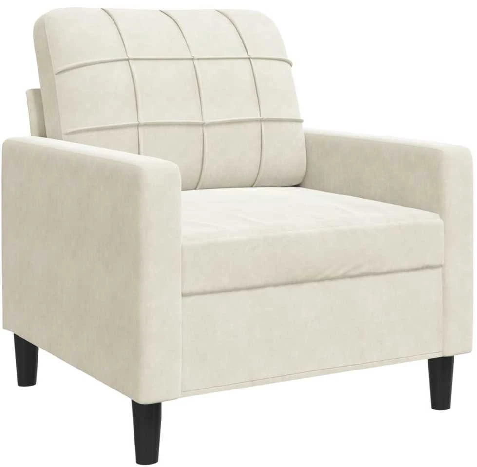 Sofa Krėslas, kreminės spalvos, 60cm, aksomas