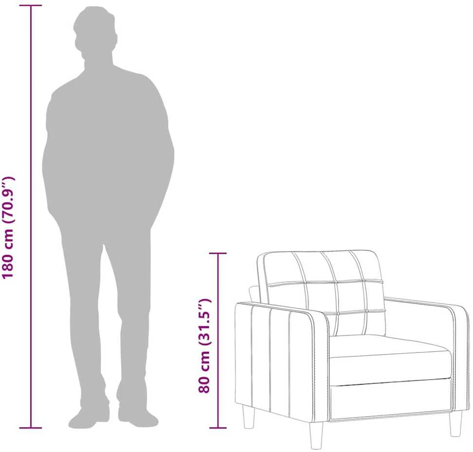 Sofa Krėslas, kreminės spalvos, 60cm, audinys