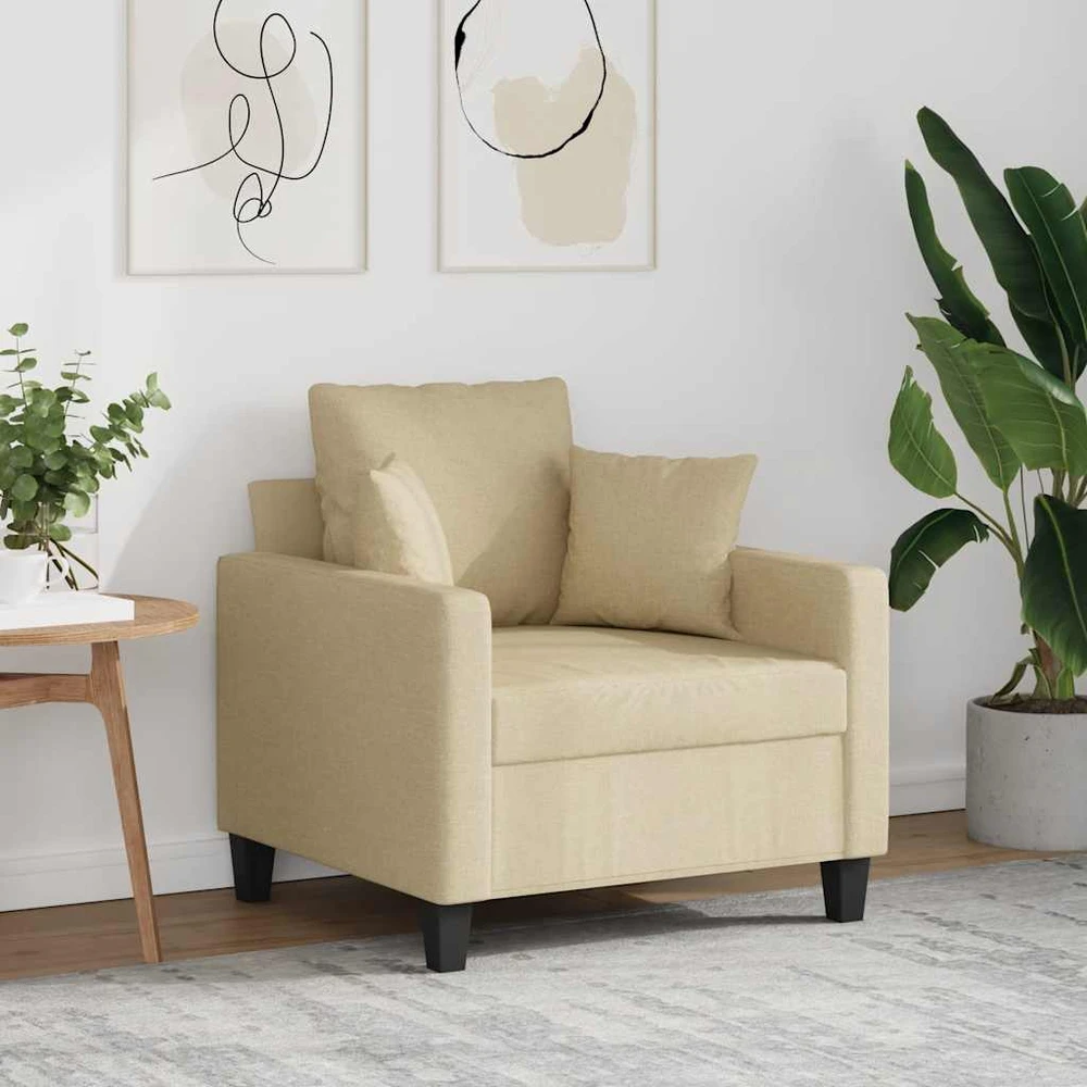 Sofa Krėslas, kreminės spalvos, 60cm, audinys