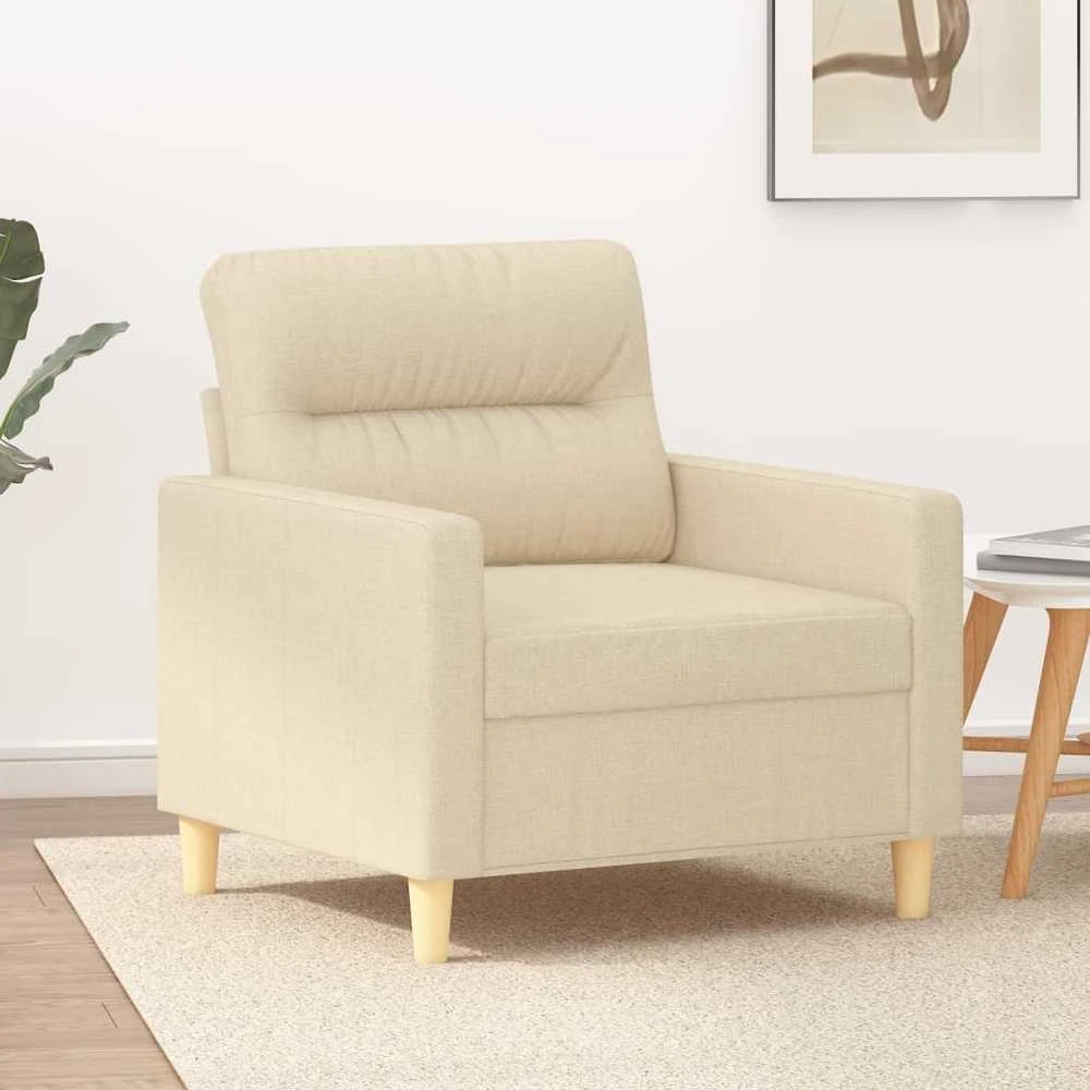 Sofa Krėslas, kreminės spalvos, 60cm, audinys