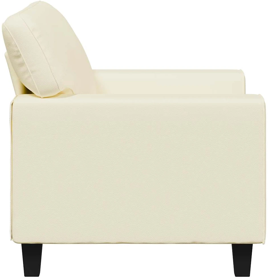 Sofa Krėslas, kreminės spalvos, 60cm, dirbtinė oda