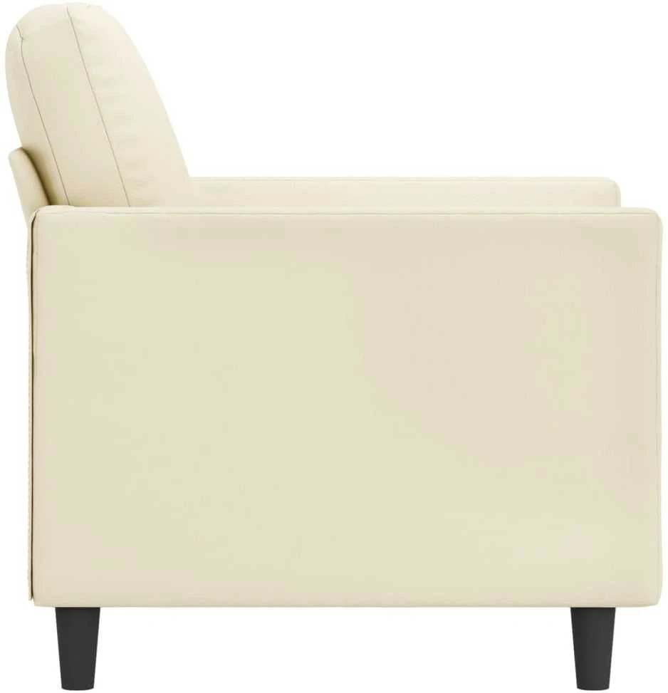 Sofa Krėslas, kreminės spalvos, 60cm, dirbtinė oda