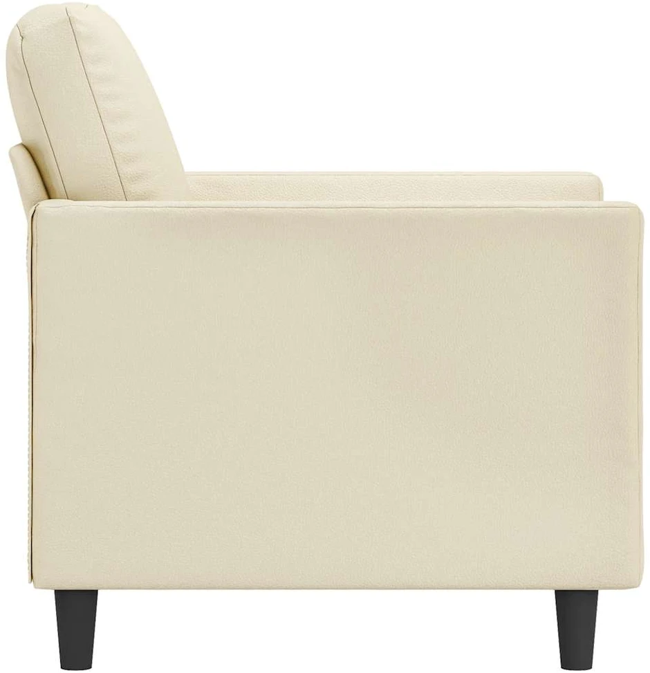Sofa Krėslas, kreminės spalvos, 60cm, dirbtinė oda