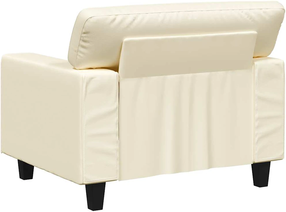 Sofa Krėslas, kreminės spalvos, 60cm, dirbtinė oda