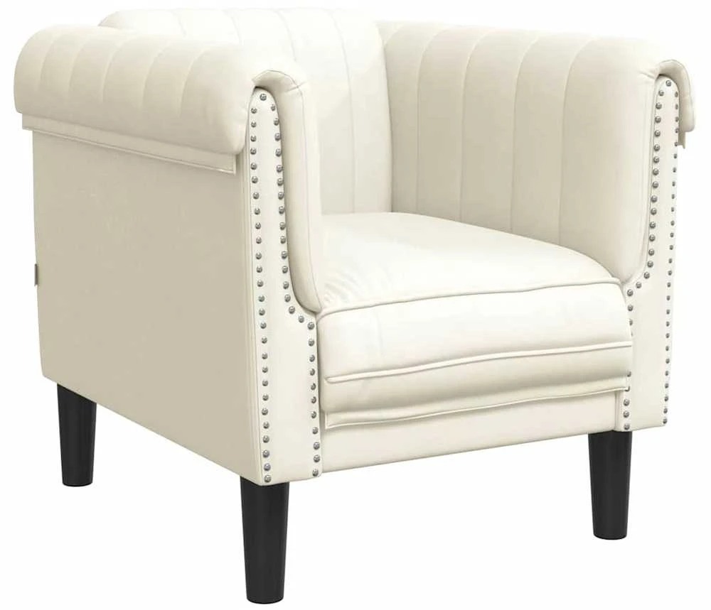 Sofa Krėslas, kreminės spalvos, aksomas