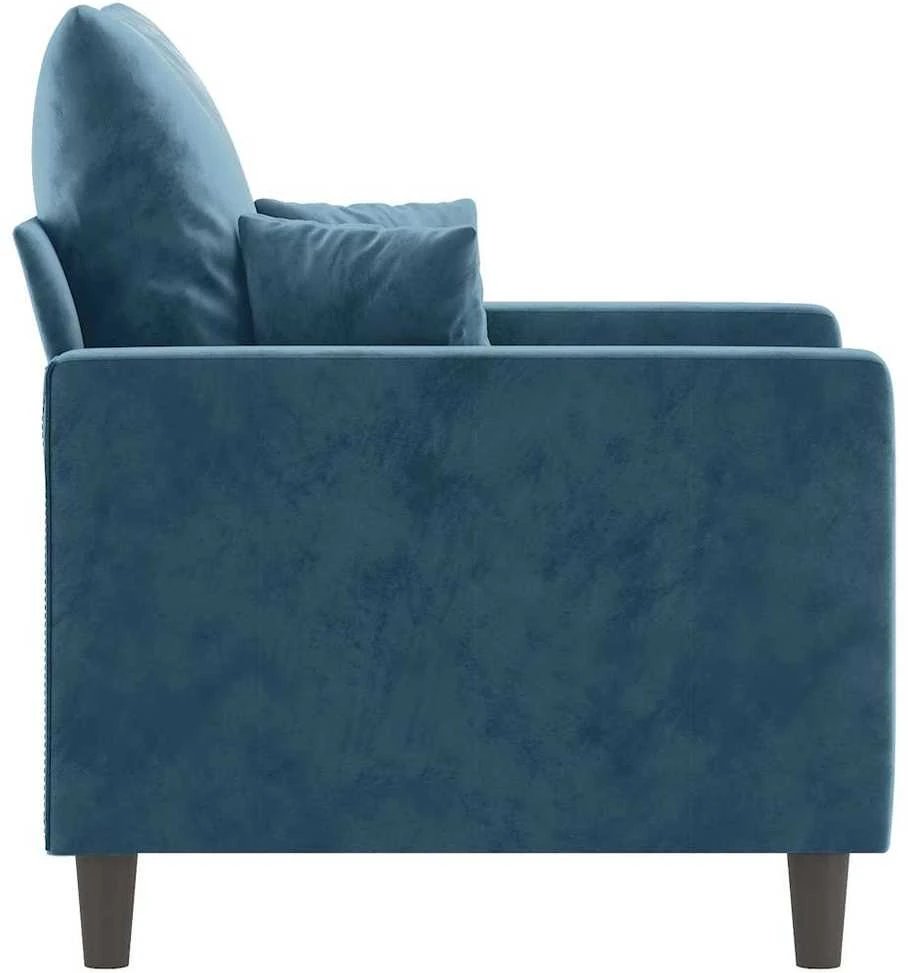Sofa Krėslas, mėlynos spalvos, 60cm, aksomas