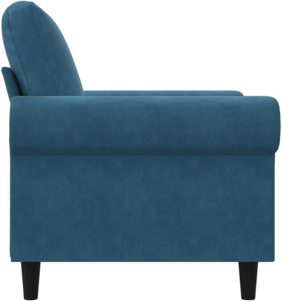 Sofa Krėslas, mėlynos spalvos, 60cm, aksomas
