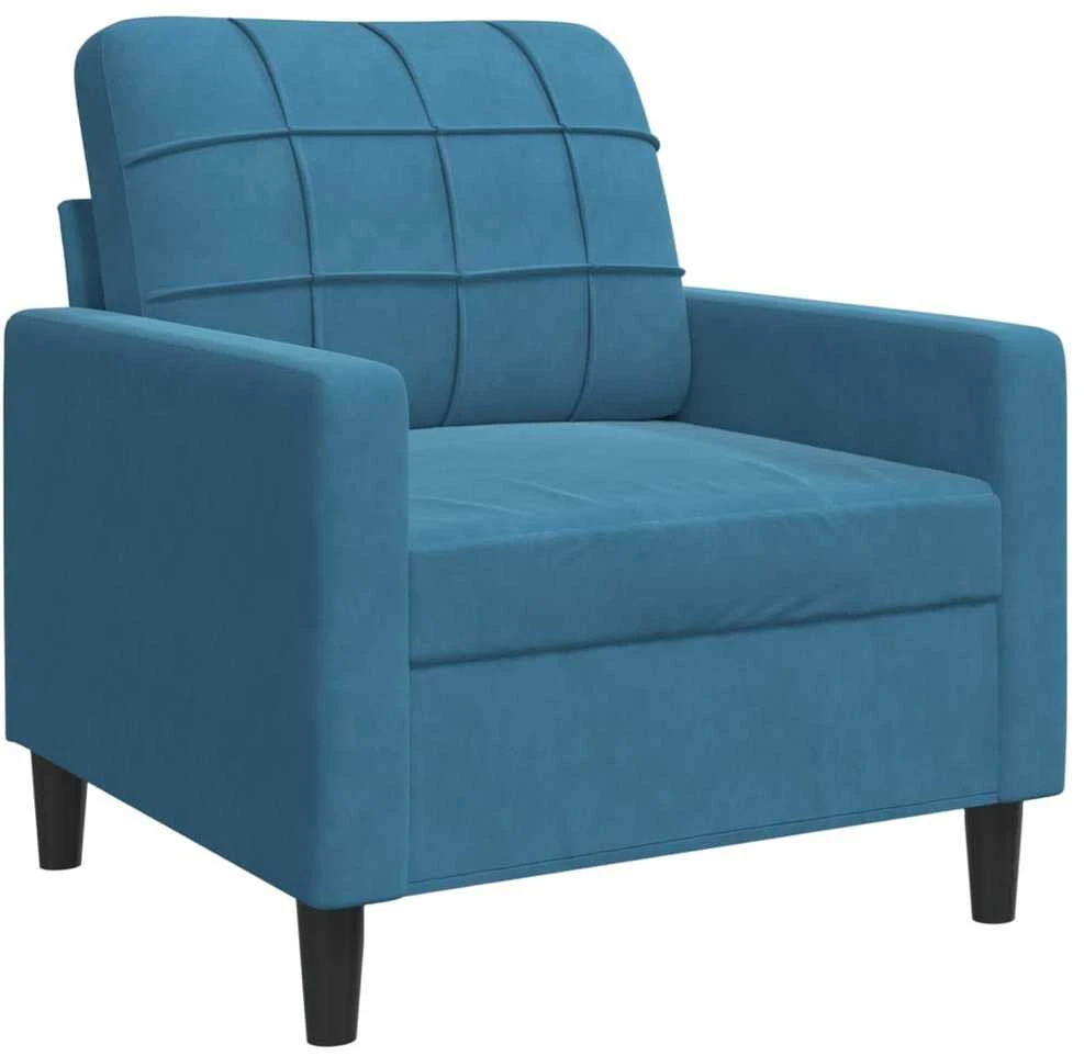 Sofa Krėslas, mėlynos spalvos, 60cm, aksomas