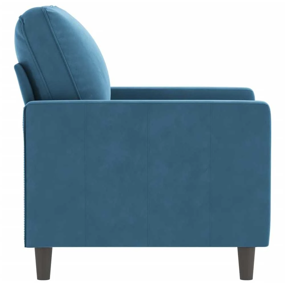 Sofa Krėslas, mėlynos spalvos, 60cm, aksomas