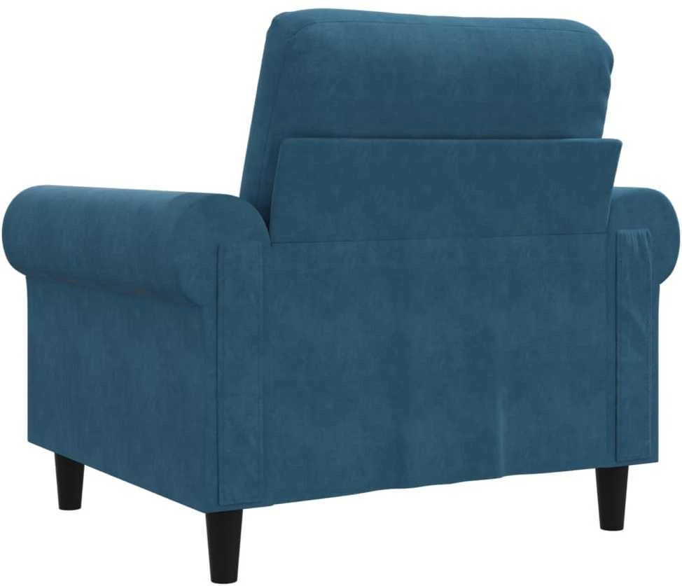 Sofa Krėslas, mėlynos spalvos, 60cm, aksomas