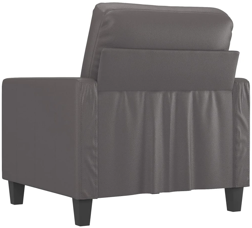 Sofa Krėslas, pilkos spalvos, 60cm, dirbtinė oda