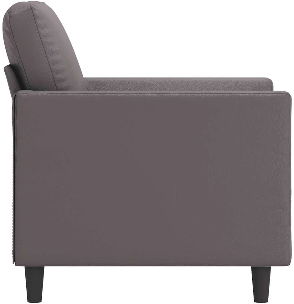 Fotelis Krėslas, pilkos spalvos, 60cm, dirbtinė oda
