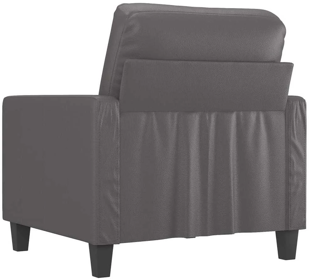 Sofa Krėslas, pilkos spalvos, 60cm, dirbtinė oda