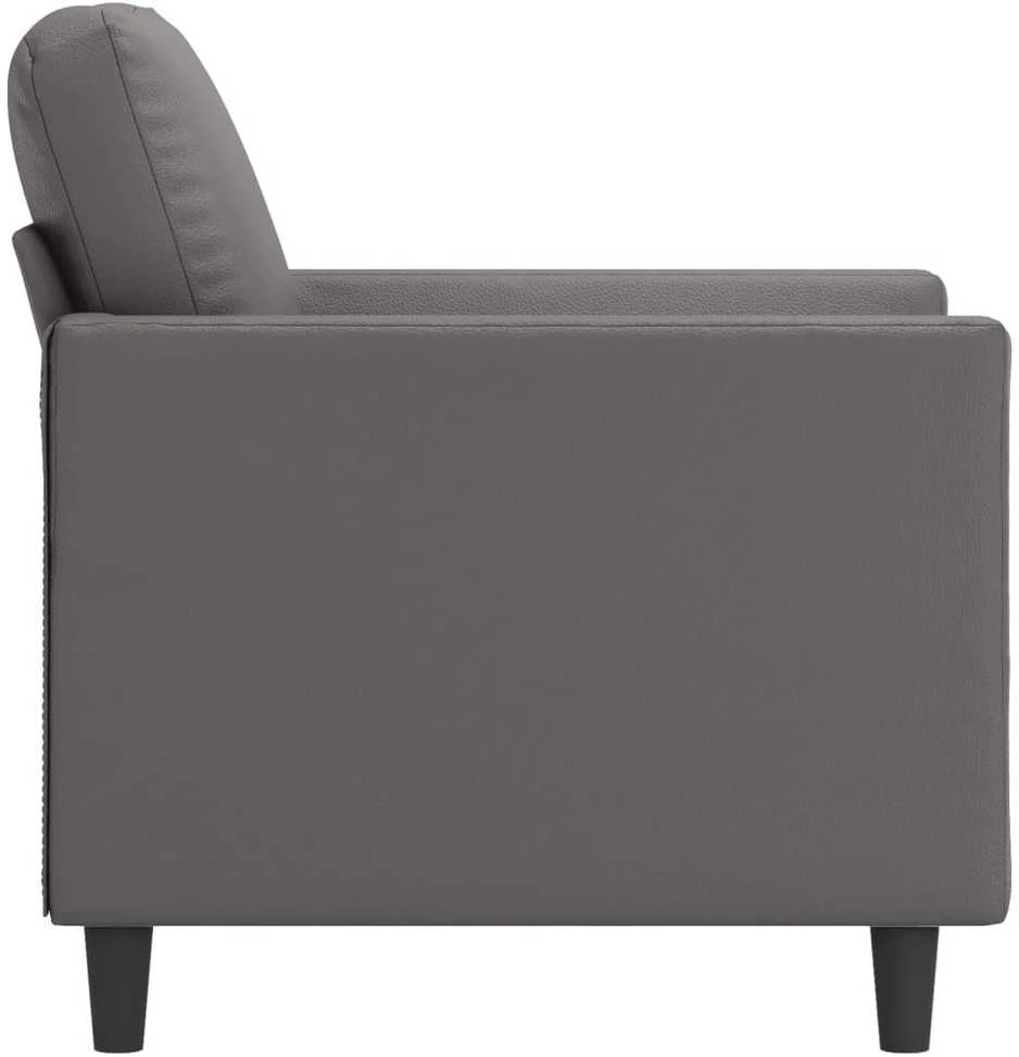 Fotelis Krėslas, pilkos spalvos, 60cm, dirbtinė oda