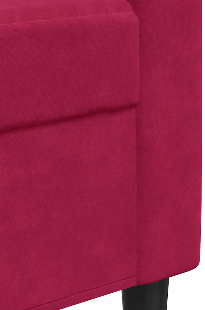 Sofa Krėslas, raudonojo vyno spalvos, 60cm, aksomas