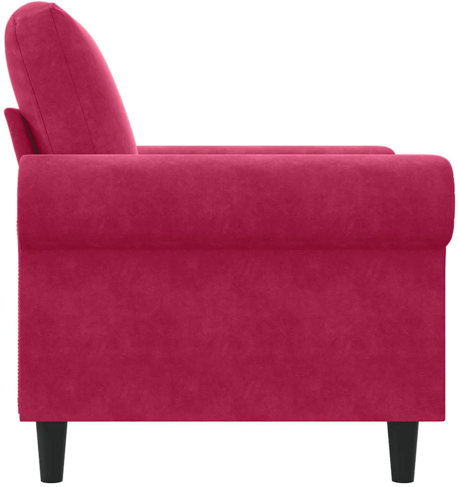 Sofa Krėslas, raudonojo vyno spalvos, 60cm, aksomas
