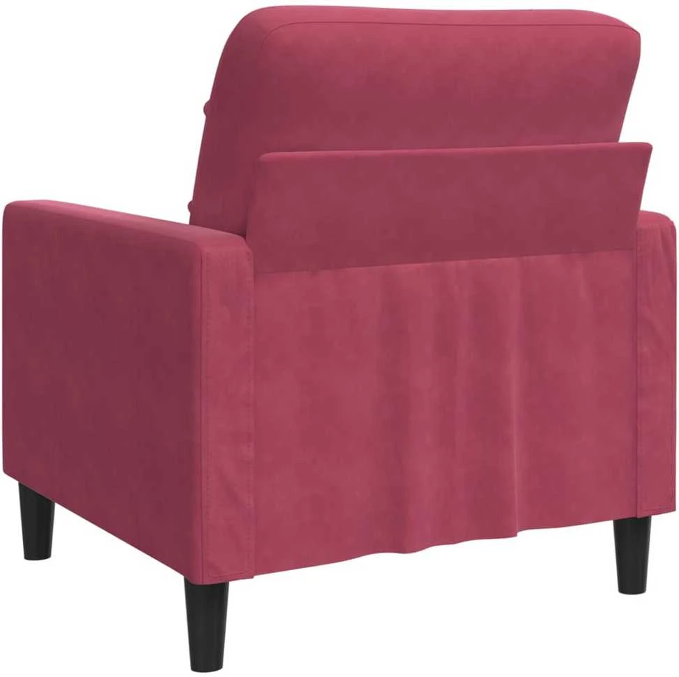Sofa Krėslas, raudonojo vyno spalvos, 60cm, aksomas