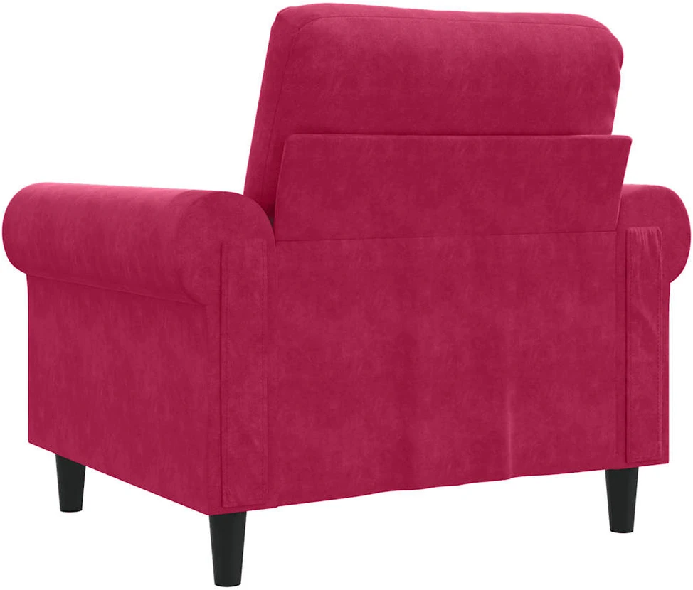 Sofa Krėslas, raudonojo vyno spalvos, 60cm, aksomas