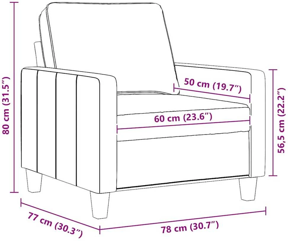 Sofa Krėslas, raudonojo vyno spalvos, 60cm, audinys