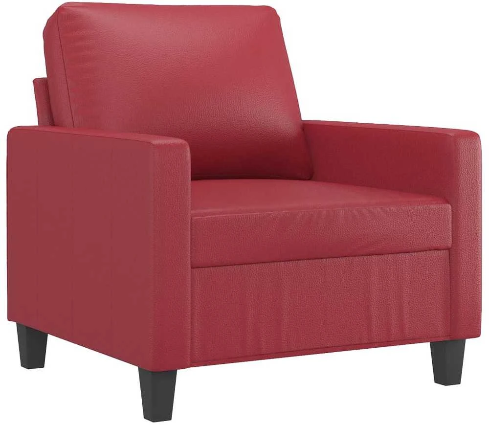 Sofa Krėslas, raudonojo vyno spalvos, 60cm, dirbtinė oda