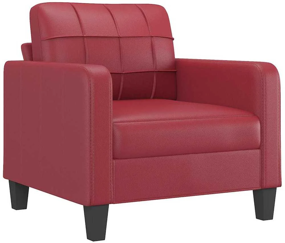 Sofa Krėslas, raudonojo vyno spalvos, 60cm, dirbtinė oda