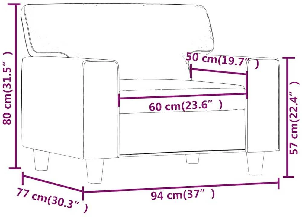 Sofa Krėslas, raudonojo vyno spalvos, 60cm, dirbtinė oda