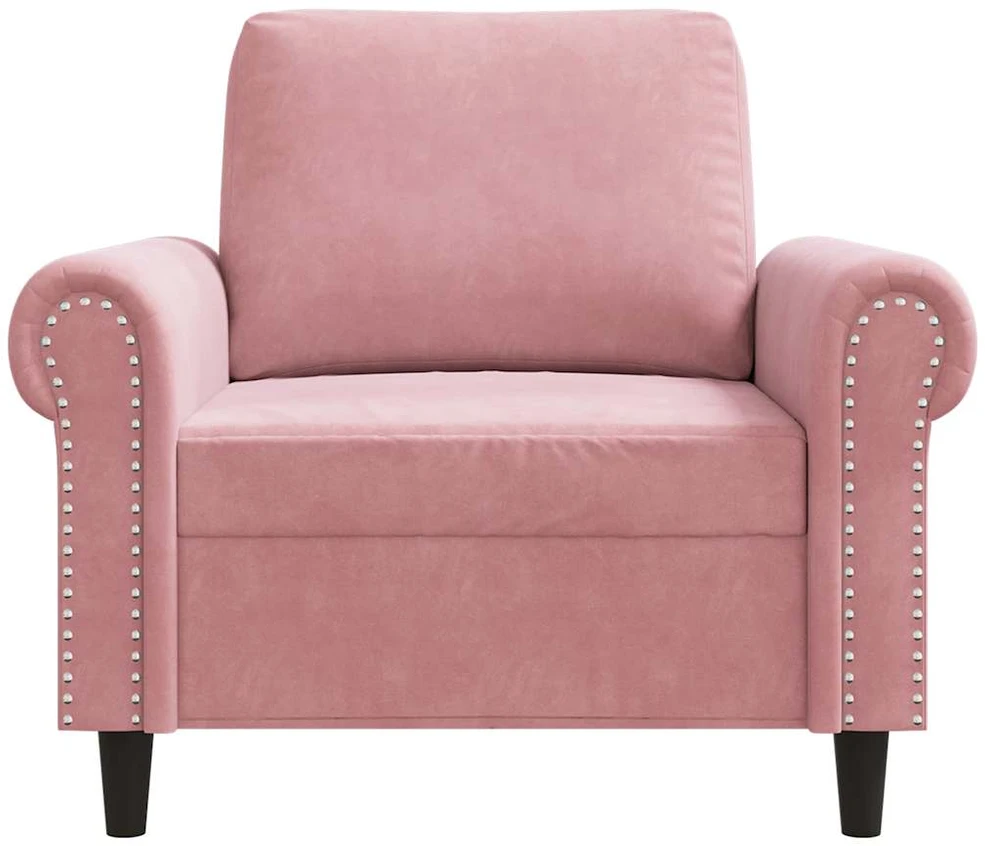 Sofa Krėslas, rožinės spalvos, 60cm, aksomas