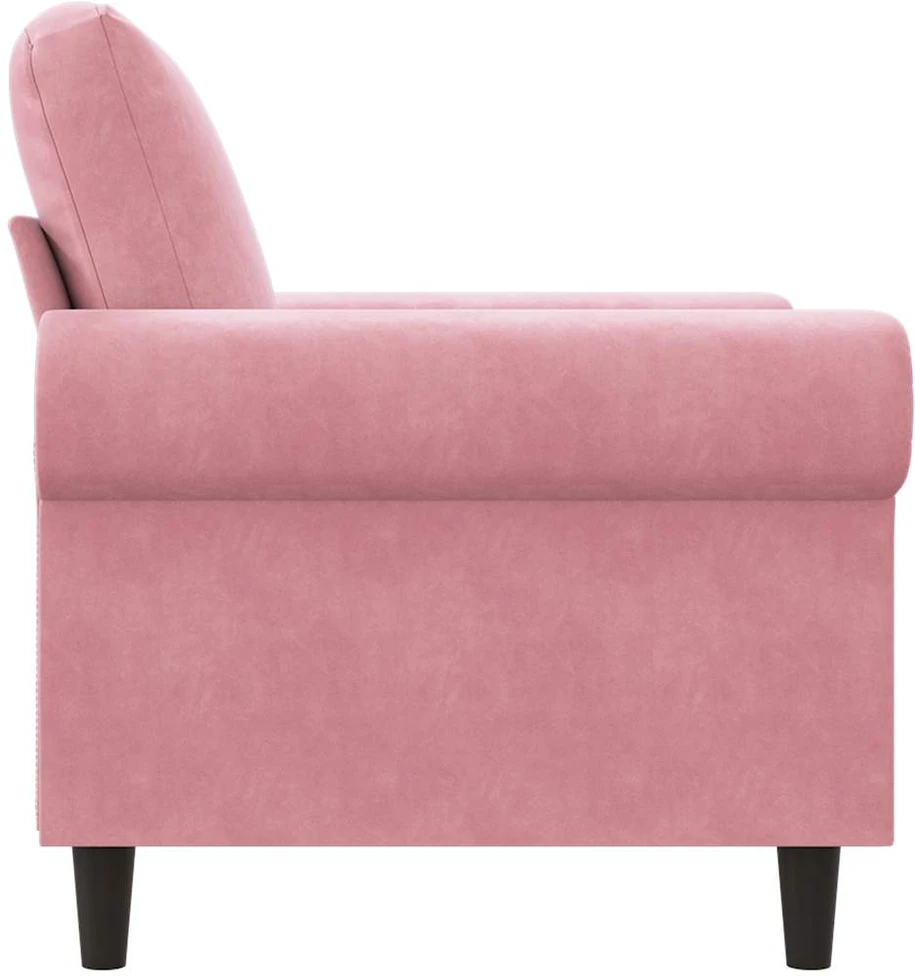 Sofa Krėslas, rožinės spalvos, 60cm, aksomas