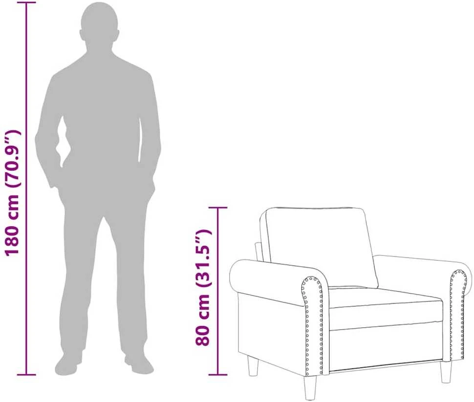 Sofa Krėslas, rožinės spalvos, 60cm, aksomas