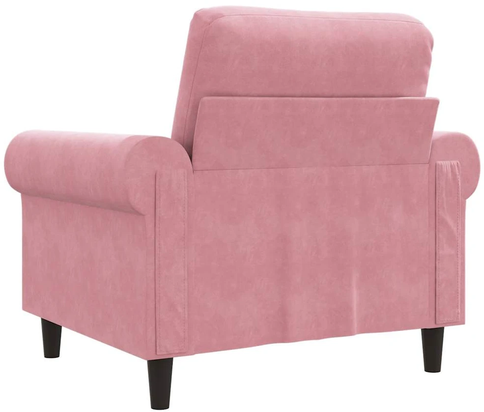 Sofa Krėslas, rožinės spalvos, 60cm, aksomas