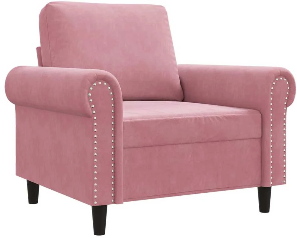 Sofa Krėslas, rožinės spalvos, 60cm, aksomas