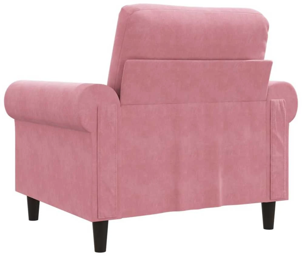 Sofa Krėslas, rožinės spalvos, 60cm, aksomas