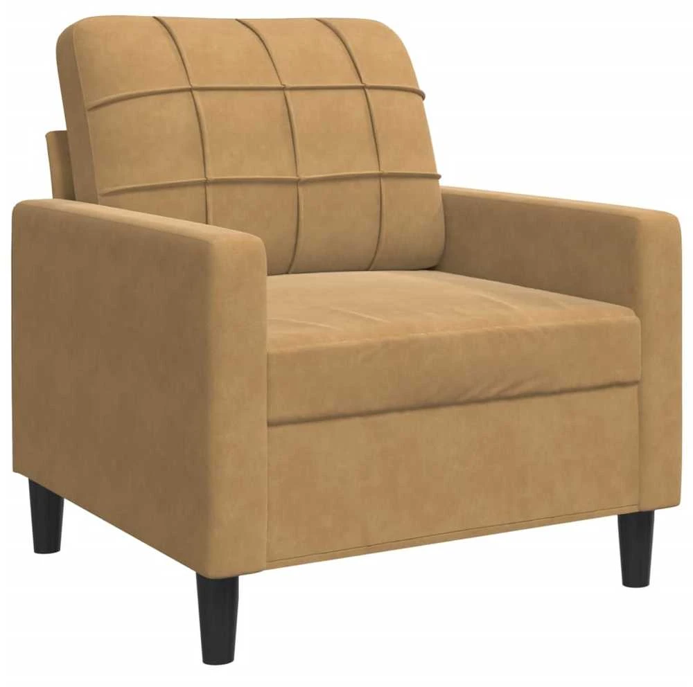 Sofa Krėslas, rudos spalvos, 60cm, aksomas