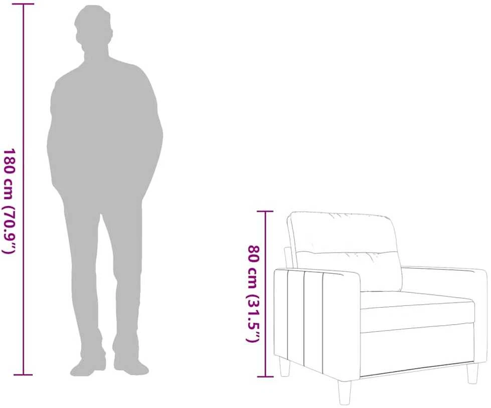 Sofa Krėslas, rudos spalvos, 60cm, audinys