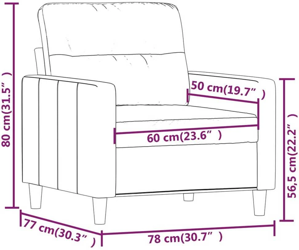 Sofa Krėslas, rudos spalvos, 60cm, audinys