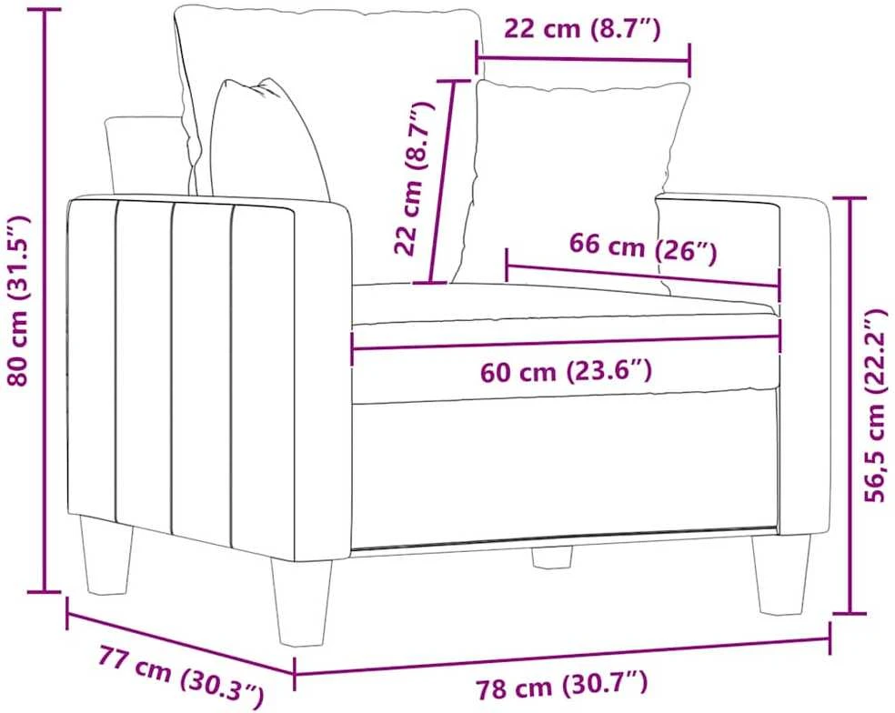 Sofa Krėslas, rudos spalvos, 60cm, audinys