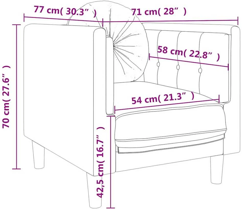 Sofa Krėslas su pagalvėle, mėlynos spalvos, aksomas