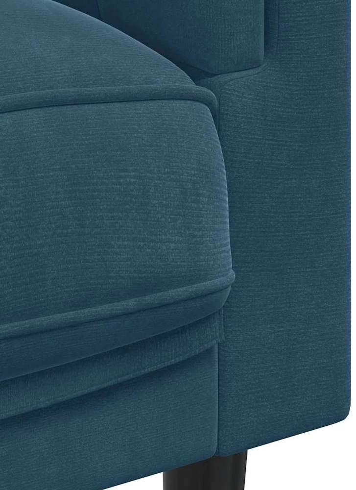 Sofa Krėslas su pagalvėle, mėlynos spalvos, aksomas