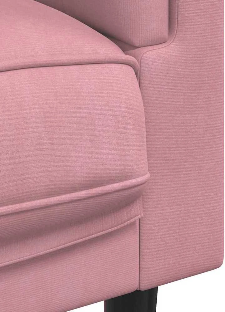 Sofa Krėslas su pagalvėle, rožinės spalvos, aksomas