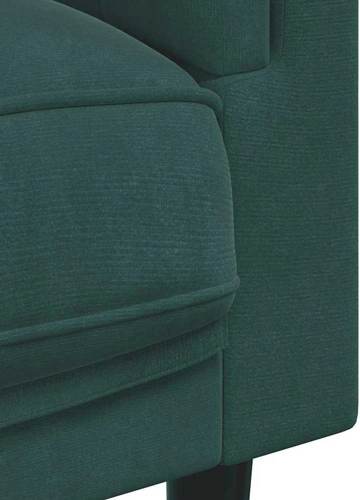 Sofa Krėslas su pagalvėle, tamsiai žalios spalvos, aksomas