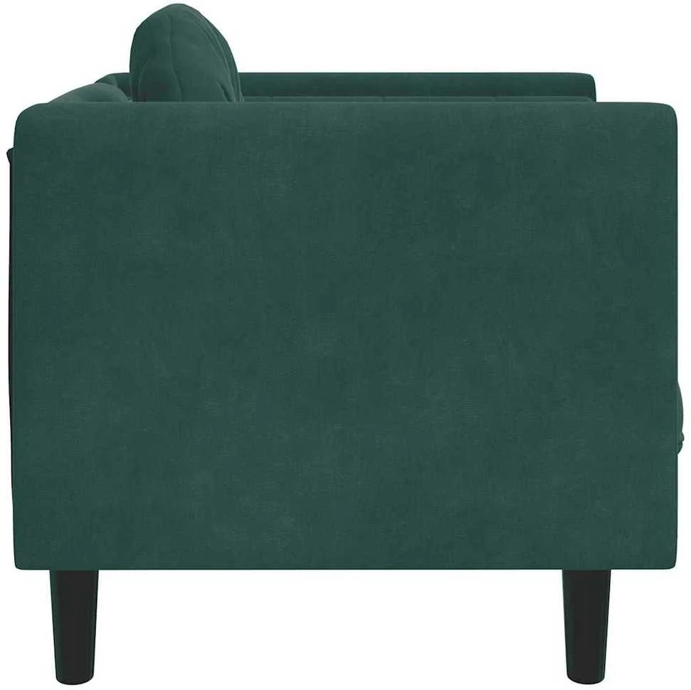Sofa Krėslas su pagalvėle, tamsiai žalios spalvos, aksomas