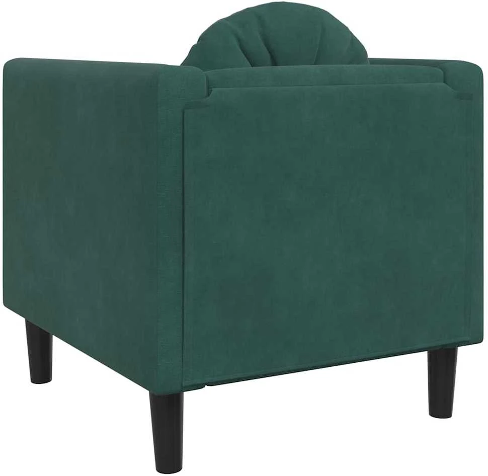 Sofa Krėslas su pagalvėle, tamsiai žalios spalvos, aksomas